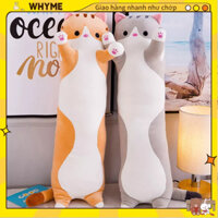 [Hàng Sẵn]  Gối ôm gấu bông  gối ôm người lớn  thú nhồi bông  hình Chú Mèo thú nhồi bông ngộ nghĩnh đáng yêu chất lượng mềm mịn WHYME