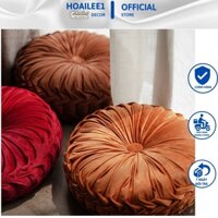 [Hàng sẵn] Gối tựa sofa hình bí ngô bánh xe sang chảnh, vải nhung cao cấp kích thước 40cm