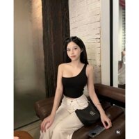 [Hàng Sẵn- Hoả Tốc] Áo một vai thun gân dày Coco Min