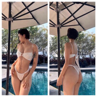 (HÀNG SẴN- HỎA tốc ) Bikini 2 mảnh đồ bơi áo tắm khoen quần sexy ( hình thật)
