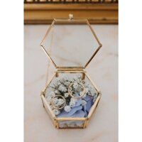 [HÀNG SẴN] Hộp Đựng Nhẫn  Cưới Thủy tinh trong suốt decor chụp ảnh cưới trang trọng