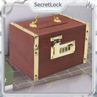 [Hàng Sẵn] Hộp gỗ đựng tiền tiết kiệm kèm khoá số Đa Năng Có Tay Cầm【SecretLock】