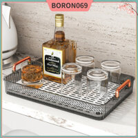 [Hàng Sẫn] Khay trà, khay úp ly cốc trong suốt 2 lớp, Thoát Nước Khay Trà Công Suất Lớn Hình Chữ Nhật Cốc Bảng Boron069