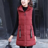 HÀNG SẴN KHO Áo khoác phao nữ sát nách hàng nhập cao cấp - Đỏ đô,M