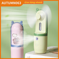 [Hàng Sẫn] Làm Mát Cầm Tay Quạt Phun Sương 3 Cấp Độ Sạc USB Hydrat Hóa Dưỡng Ẩm Lưỡi Mềm Nước Autumn063
