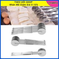 🌈Hàng Sẵn Lăn Cắt Bánh Pizza bằng thép không gỉ nhiều bánh xe Nhà bếp Nướng bánh【Utah054】