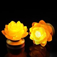 [HÀNG SẴN-MẪU SẠC ĐIỆN] CẶP 2 CHIẾC ĐÈN LED HOA SEN LƯU LY THỜ CÚNG TRANG TRÍ