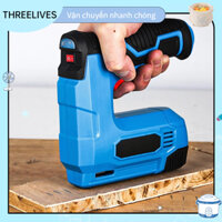 [Hàng Sẵn] Máy bấm ghim cầm tay không dây dùng pin điện, Súng bắn ghim cầm tay - Ghim vào gỗ, khung tranh, tường THREELIVES