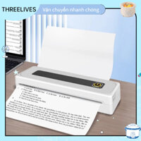 [Hàng Sẵn] Máy In Nhiệt Mini Khổ A4 Không Dây Di Động Bluetooth 200DPI Độ phân giải cao In rõ nét 10MM/giây dành cho điện thoại tính bảng THREELIVES