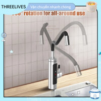 [Hàng Sẵn] Máy nước nóng lạnh mini, kiểu vòi mềm có thể quay 360 độ và bẻ được đi các hướng Cho Nhà Bếp / Phòng Tắm THREELIVES