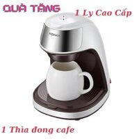 [Hàng Sẵn] Máy Pha Cà Phê Mini Dành Cho Gia Đình Văn Phòng Tự Động Máy pha cà phê Konka nhỏ giọt 300ml Máy pha trà tự động đa chức năng Tặng 1 Cốc Cao Cấp và 1 Thìa Đong Cafe.