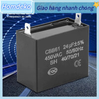 [Hàng Sẵn] Máy phát điện tụ khởi động CBB61 450V AC 24uF 50/60Hz cho 400/350/300/250VAC UL/RU được liệt kê Homdeko