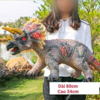 (Hàng Sẵn) Mô hình khủng long 3 sừng bằng cao su mềm Big Size nhiều mẫu