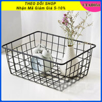 [Hàng Sẵn] Rổ sắt décor trang trí đựng đồ - Giỏ sắt đựng đồ hình chữ nhật Đa Năng Đựng Đồ Ăn Nhẹ Hoa Quả 【Utah054】