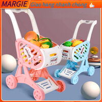 [Hàng Sẵn] Xe đẩy siêu thị đồ chơi bằng nhựa【đồ chơi không bao gồm】thú vị cho bé nhà búp bê xe đẩy hàng bộ bếp cắt hoa quả đồ chơi MARGIE S.