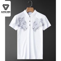 [Hàng Siêu Cấp] Áo Thun Nam Có Cổ, Áo Polo Nam Hàng Hiệu Cao Cấp Đính Đá In hình Con Báo Chất Mát 100% Cotton A5022