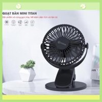 Hàng Siêu Cấp_ Quạt mini Tích Điện và kẹp bàn 3 tốc độ gió chống ồn chính hãng TITAN