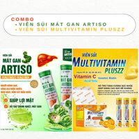 [HÀNG TẶNG] Cặp Viên Sủi Multivitamin Pluszz + Viên Sủi Mát Gan Actiso Tuýp 20 Viên