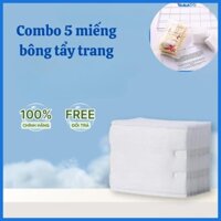 [HÀNG TẶNG KHÔNG BÁN] COMBO 5 miếng bông tẩy trang cotton, mẫu vuông OLL318