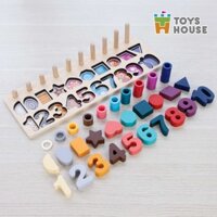 Hàng tặng Purelac - Đồ chơi gỗ, bảng học chữ số hình khối tập đếm Toyshouse