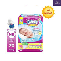 [HÀNG TẶNG XS70] Tã Dán Bobby Sơ Sinh Siêu Thấm XS70 miếng cho bé dưới 5kg