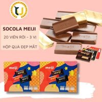 (HÀNG THÁI) Socola MEIJI Chocolate 3 flavours 3 vị hộp quà bắt mắt 20 viên rời