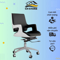 HÀNG THANH LÝ Ghế văn phòng công thái học làm việc, ghế giám đốc da bò chân xoay lưng ốp gỗ cao cấp chống mỏi lưng