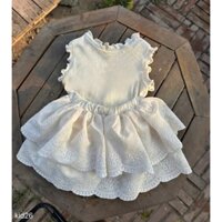 (hàng thiết kế chuẩn ảnh)Set áo ba lỗ chân váy tầng tiểu thư cho bé đi chơi đi tiệc đi học du lịch