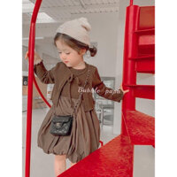 (HÀNG THIẾT KẾ) set váy kèm áo khoác bé gái