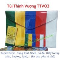 [HÀNG THIẾT KẾ] Túi Thịnh Vượng Ngũ Sắc Cỡ Lớn A4 12inch Cho Nam Nữ Đựng Kinh Sách, Sổ Đỏ, Laptop, Ipad, Máy Tính Bảng