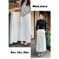 [HÀNG THU ĐÔNG] CHÂN VÁY NỈ 2 DA DÁNG SUÔNG MẶC ẤM CẠP CHUN CO GIÃN CÓ XẺ SAU DÀI 85CM & 90CM MS009