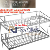 HÀNG THƯƠNG HIỆU Kệ Chén Bát Treo Tường 2 Tầng 100% INOX 304 hàng đặt xưởng nặng KC10 KỆ CHÉN 2 TẦNG