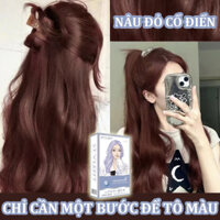 HÀNG TỒN KHO🍁Thuốc nhuộm tóc màu nâu, thuốc nhuộm tóc NÂU ĐỎ CỔ ĐIỂN🍁STYLE FIT, không cần tẩy tại nhà