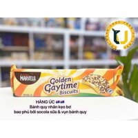 (HÀNG ÚC) Bánh quy nhân kem bơ bọc socola sữa và vụn bánh Griffin's Marvels GOLDEN GAYTIME Biscuits hộp 165GR