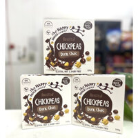 (HÀNG ÚC) Hạt đậu gà rang bọc socola đen ko gluten Roasted Chickpeas Dark Choc Glutenfree of The Happy Snack hộp 5 gói