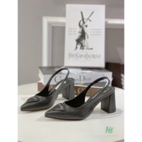 HÀNG VỀSandal bịt mũi nhọn hở gót prada 7cm