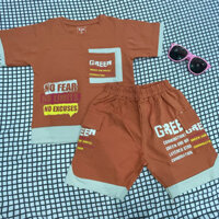 [Hàng Việt Nam] Bộ đồ thun ngắn tay cho bé trai mặc mùa hè mát mịn, 4 màu từ 10kg đến 25kg