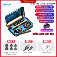 [Hàng Việt Nam] Tai nghe không dây Bluetooth V5.0 Amoi F95C TWS Tai nghe Bluetooth HD Clear Stereo Tai nghe LED hiển thị nguồn kỹ thuật số Tai nghe chống nước thể thao với bộ sạc 2200mAh Bay & Mic / Điều khiển cảm ứng / Giảm tiếng ồn