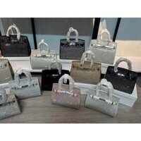 (HÀNG V.I.P - ORDER) Túi H.M 2 quai Họa Tiết Da Đính Đá Bling Bling size 25