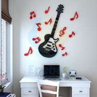 [Hàng VN] Tranh Dán Tường Mica 3D Electric Guitar Spirit Rock Trang Trí Phòng Nhạc