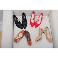 HÀNG VNXK  - GIÀY CAO GÓT MIX TRONG DA LÌ GÓT NHỌN 7CM - GIÁ TỐT