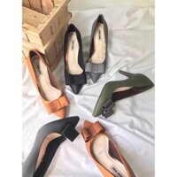 HÀNG VNXK - GIÀY CAO GÓT NƠ MŨI NHỌN 7CM - ZVIETEV306 GIÁ TỐT