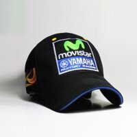 (Hàng VNXK) Nón kết, mũ lưỡi trai  XE ĐUA tem xe YAMAHA thêu Logo chỉ bóng nổi  (Ảnh thật)
