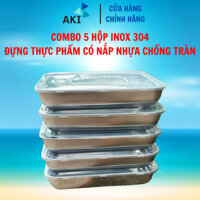 (Hàng Xịn )Hộp Đựng Chữ Nhật BẰNG INOX 304 CỠ LỚN CÓ LẮP ĐẬY. KHAY INOX 304 ĐỰNG THỰC PHẨM CAO CẤP CHỐNG RỈ