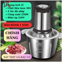 [HÀNG XỊN] Máy Xay Thịt - Cối xay thịt inox xay giò chả - Máy Xay Đa Năng Cối Inox 4 Lưỡi 250W