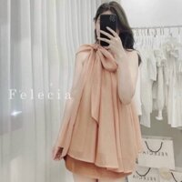 Hàng xuất đep Áo kiểu cổ yếm cột nơ xoè mặc được 2 kiểu