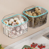 Hành Gừng Tỏi Treo Tường Hộp Bảo Quản Nhà Bếp Kệ Lớn Gia Vị Tiếp Liệu Không Đục Lỗ Treo Tường Giỏ Hộp Bảo Quản