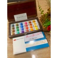 (Hạnh Hnai) Màu Nước 24 Màu Leningrad Kèm Hộp Gỗ