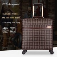 Hành lý da, vali xe đẩy da bò, bánh xe đa năng, vali công sở, vỏ nam 20 inch, vali du lịch nữ 16 in