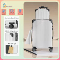 Hành Lý Đôi 2024 Mới, Hành Lý Bền, Hộp Đựng Xe Đẩy Bánh Xe Âm Thanh Nhẹ Dày Dặn, Hộp Mật Khẩu Học Sinh